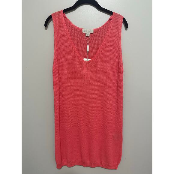Charlie Paige Tops - Charlie Paige Coral Top Size Large/XL Swim cover up vacation beach coastal